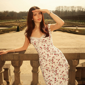 Robe midi texturée à col carré, imprimé floral, bordure en dentelle, style girly et doux - Product Image 4