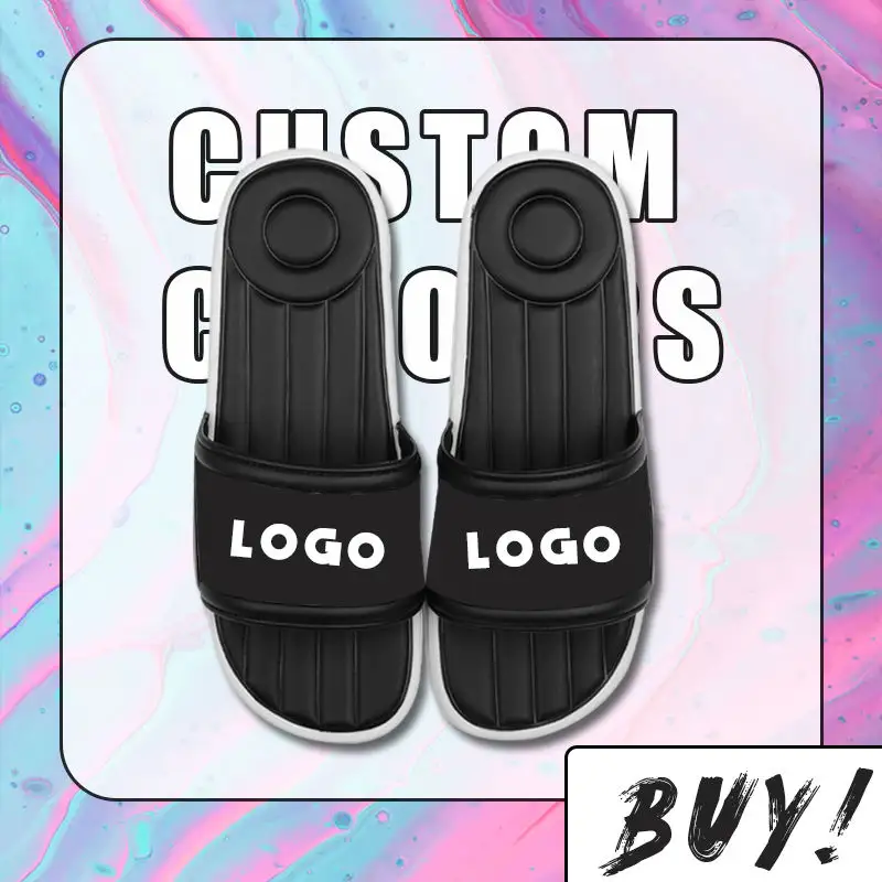 Hoge Kwaliteit Mannen Aanpassen Uw Eigen Slides Anti Slip Schoeisel Slides Slippers Custom Sandaal Met Logo