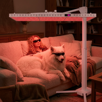Panneau de luminothérapie LED rouge avec support électrique double horizontal et vertical mobile, capacité de charge maximale 881 lb/40 kg