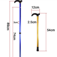 Canne de marche réglable antidérapante en alliage d'aluminium noir pour personnes âgées avec lampe, bâton de soutien portable pour la randonnée en extérieur