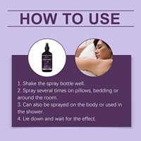 Spray d'oreiller apaisant à la lavande et à la mélatonine pour le sommeil, OEM, marque privée, lot de 3, extrait floral naturel, anti-tension, brume rafraîchissante pour le linge