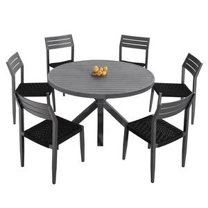 5 pezzi <span class=keywords><strong>da</strong></span> pranzo poltrone Set mobili <span class=keywords><strong>giardino</strong></span> esterno Cafe corda in alluminio altezza regolabile tavolo quadrato e 4 sedie - Product Image 5
