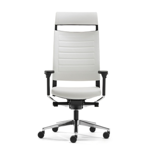 Fauteuil en cuir entièrement rembourré Expo 15, dossier moyen, soutien lombaire réglable, pivotant, siège réglable en hauteur, accoudoirs – Style moderne - Product Image 1
