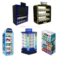 TERMEIN Présentoir de comptoir en acrylique noir pour sachets de nicotine, avec base démontable, pour snus et tabac sans fumée