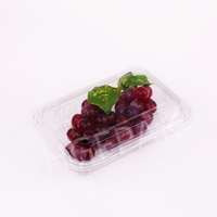 300A Gerecycled RPET geventileerde transparante clamshell punnet plastic verpakking voor blauwe bessen, frambozen en verse bessen