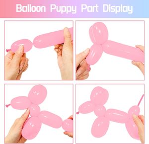 100 ballons longs en latex pastel pour la création d'arches de ballons, assortiment de 260 ballons magiques pour les fêtes d'<span class=keywords><strong>anniversaire</strong></span>/mariages - Product Image 4