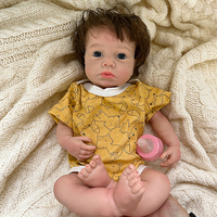 Poupée Reborn réaliste en silicone solide de 18 pouces, lavable, toucher doux, nouveau-né garçon/fille, cheveux implantés, faite à la main pour collection et jeu