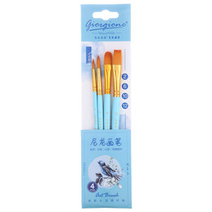 Juego de 4 Pinceles de Pintura Multifuncionales Giorgione Bird' Song Series, de Alta Calidad, con Pelo de Nailon, Acrílico, Óleo, Acuarela y Virola de Aluminio - Product Image 1