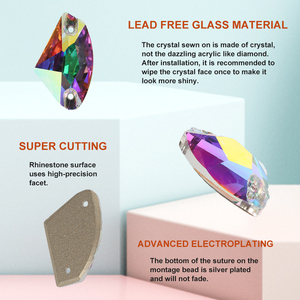 Yhb Top 5A Chất Lượng Thiên Hà Thủy Tinh Pha Lê AB May Đá Flatback May Trên Thạch Đính Cho Váy Cưới Màu Đỏ - Product Image 2