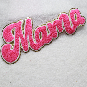 Mode personnalisé patchs à carreaux broderie grande maman Chenille Patch fer sur pour vêtements décorations - Product Image 3