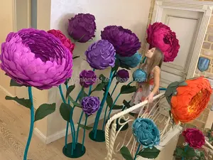 Hot Sale Wedding Lavender Giant Flower Decoration Giant Artificial Flower Shop Store Display Giant Paper Flowers