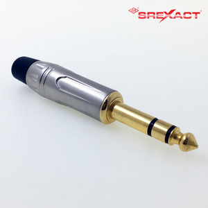 Enchufe de audio estéreo macho de 6,35mm con contacto de latón y carcasa de aleación de zinc con punta chapada en oro para aplicaciones de audio y video - Product Image 5