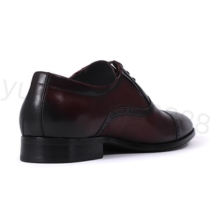 Zapatos de vestir formales cómodos para hombre, Brogue de punta de ala de cuero genuino con cierre de cordones, diseño suave para Bodas de primavera y otoño - Product Image 5