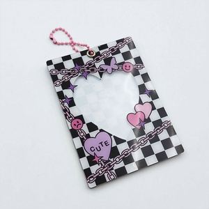 Porte-clés personnalisé Kpop Anime Japonais en acrylique, support de photocard, porte-carte mignon pour album, argenté, personnalisable - Product Image 3