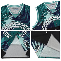FQ Jersey olahraga basket Paua Shell kustom rompi Singlet latihan NZ Maori tato suku cetak Atasan basket sublimasi