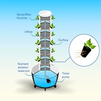 Système de culture hydroponique verticale à 10 étages pour plantes d'intérieur, tour aéroponique pour ananas