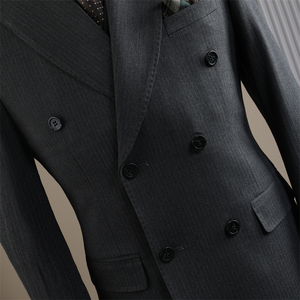 Costume d'affaires rayé respirant grande taille pour <span class=keywords><strong>homme</strong></span>, <span class=keywords><strong>blazer</strong></span> imprimé, ensemble 3 pièces, costumes formels pour mariage et bureau - Product Image 2