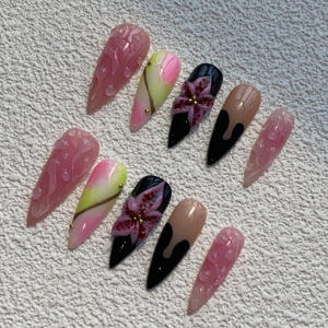 Superventas, 10 Uds., Gel de prensa hecho a mano, arte de uñas, cubierta completa de lujo, diseño personalizado, uñas artificiales bellamente - Product Image 2