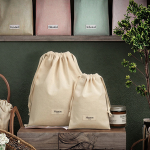 Bolsas Ecológicas de Algodón Orgánico con Cordón, Reciclables, con Logotipo Personalizado, Impresas con Serigrafía, para Joyería, Velas, Cosméticos, Cuidado de la Piel - Product Image 2