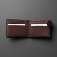 Portefeuille WRIZA en cuir pleine fleur bicolore, design artisanal haut de gamme, profil fin, coutures durables, porte-notes élégant pour un usage quotidien