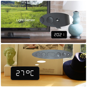 Sveglia Digitale LED a Specchio <span class=keywords><strong>Orologio</strong></span> da Tavolo Elettronico Design Moderno per Soggiorno con Retroilluminazione Automatica - Product Image 6