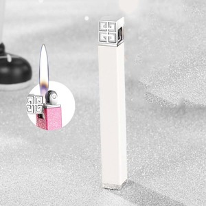 ไฟแช็คบุหรี่โลหะแบบพกพาสำหรับผู้ชายไฟแช็คสีน้ำตาลแบบแถบบาง - Product Image 4