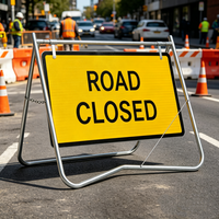Support de signalisation routière temporaire et portable en acier pour panneaux oscillants, pour contrôle du trafic extérieur en Australie