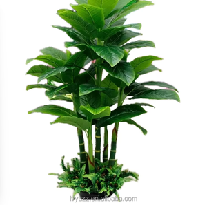 Plantes artificielles en plastique à feuilles persistantes avec <span class=keywords><strong>pot</strong></span> pour la décoration de la maison, de l'hôtel et du bureau - Arbre de Noël et de Thanksgiving - Product Image 1