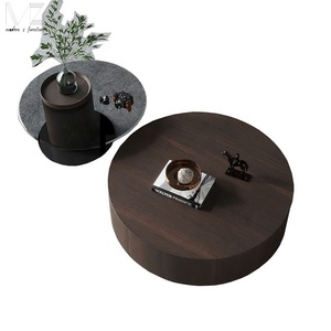 Modern Living Room Tea Temper Glass Top <strong>Round</strong> <strong>Pine</strong> Wooden Coffee <strong>Table</strong> Set Storage Drawer Center <strong>Table</strong> for the Living Room - Product Image 6