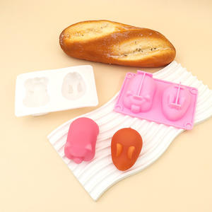 แม่พิมพ์เค้กลายกระต่ายหมู Mu Si 2ชิ้น3D แม่พิมพ์ซิลิโคนการ์ตูนสเตอริโอสำหรับการอบขนมในครัวเครื่องตัดคุกกี้ทรงสี่เหลี่ยมแบบทำมือกาว - Product Image 3
