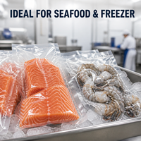 Sac sous vide en nylon de qualité alimentaire, pochette transparente pour scelleuse sous vide, taille personnalisée, impression personnalisée pour l'emballage des crevettes