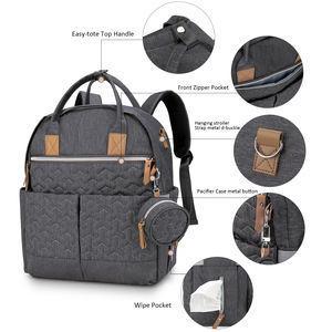 Bolsa de Viaje Doble <span class=keywords><strong>para</strong></span> Mamá y Bebé Atibei, Mochila de Gran Capacidad, Impermeable, de Nailon, con Bordado, <span class=keywords><strong>para</strong></span> Actividades al Aire Libre - Product Image 4