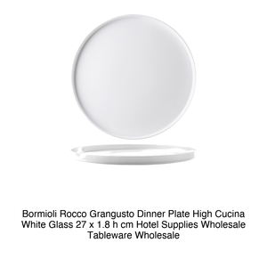 Assiette à dîner Bormioli Rocco Grangusto High Cucina en verre blanc 27 x 1,8 h cm, fournitures hôtelières, vaisselle en gros - Product Image 2