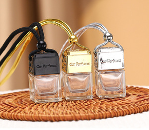 פתח אוורור לרכב מטהר אוויר זכוכית תלוי בקבוק מפזר עם מכסה עץ לניחוח הבית - Product Image 4