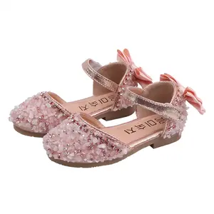 Güzel yürümeye başlayan kızlar sandalet zarif ayakkabı ile Rhinestone bebek kız prenses dans performansı ayakkabı 2021 yeni