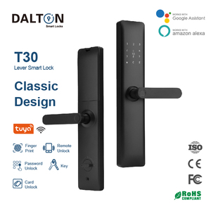 Serrure <span class=keywords><strong>de</strong></span> porte intelligente numérique à empreinte digitale biométrique caméra porte <span class=keywords><strong>de</strong></span> sécurité en aluminium/acier Tuya Smart App Card Key Access Cloud Password - Product Image 2