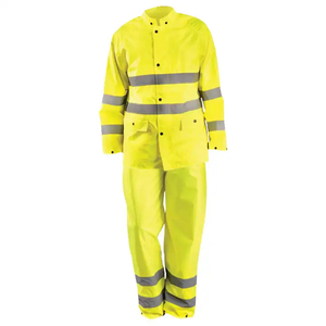 Hi Viz เสื้อกันฝนสะท้อนแสงสำหรับผู้ใหญ่เสื้อกันฝนรุ่น Ansi Class 2สีเขียวสำหรับใช้ในที่ทำงานตามสั่ง2025 - Product Image 2