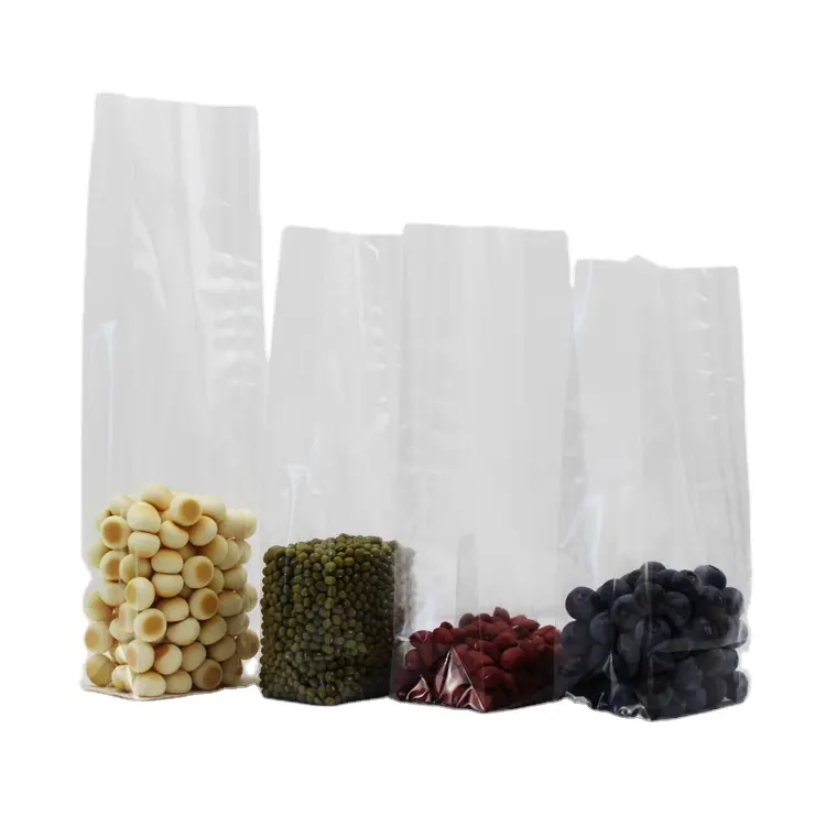カスタム印刷卸売再利用可能な環境に優しいプラスチック透明クリアフラット底面ガセットOPP包装袋