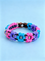 Collier pour chien tressé à fleurs, réglable, fait main au crochet, collier décoratif mignon pour chiens de petite et moyenne taille, accessoires pour animaux de compagnie