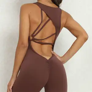 Op Maat Gemaakte Sexy Unieke Creatieve One Piece Fitness Jumpsuit Dames Butt Lift Yogabroek Sportkleding Jumpsuit Atletische Kleding