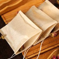 Sachets filtres à thé jetables pour thé en vrac, sacs vides à cordon pour thé en feuilles, en papier 100% naturel non blanchi