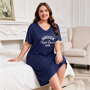 Camicia da <span class=keywords><strong>Notte</strong></span> per Tifose di Calcio, Taglie Forti, Manica Corta, Scollo a V, Casual, per l'Estate - Product Image 6