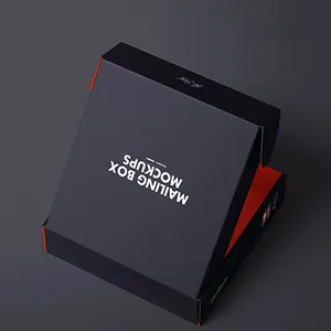 高品质大带定制标志盖和底座礼品盒婚纱黑色包装纸顶部和底部纸板盒