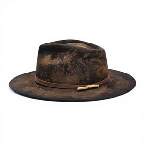 Chapeaux de cowboy en cuir véritable à la mode, fabriqués en Inde, style équestre, impression de logo personnalisé, quatre saisons, pour adultes, voyage, décontracté, plage - Product Image 3