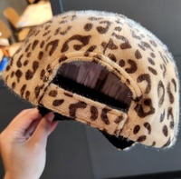 Chapeau carré en coton écologique à imprimé léopard d'automne Haoxuan - Chapeau d'hiver épais pour l'extérieur pour Halloween, la fête des pères