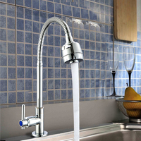 Yomojooka robinet de cuisine, nouveau design eau froide, long tuyau flexible en acier, robinet d'évier de la cuisine