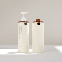 500ml vide rond shampooing revitalisant cheveux bouteille de lotion liquide étiquette personnalisée 750ml PET Gel douche bouteilles en plastique