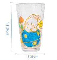 Vaso de Vidrio Dorado Pintado a Mano, Manualidades para Niños, Pintura de Colores, Graffiti Dorado, Contorno 3D, Resistente a Altas Temperaturas