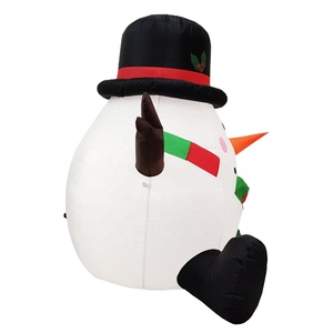 4FT Décorations Extérieures Mignon Bonhomme De Neige Assis Blow Up Noël Gonflables Bonhomme De Neige - Product Image 2