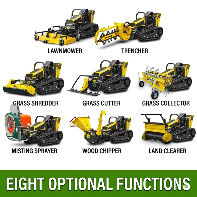 Industrial RC Slope Mower for Solar Farm 38HP Diesel Remote Control Forestry Mulcher 1350mm RC Grass Cutter for Mining Area